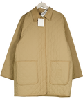 Totême Beige Oversized Quilted Logo Pocket Barn Jacket UK M
