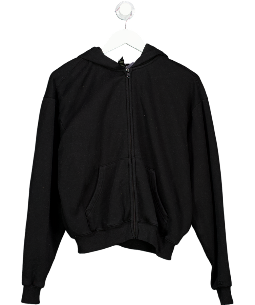 SKIMS Black Zip-up Cotton-blend Hooded Sweatshirt UK M