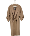 JOVONNA LONDON Beige Taupe Belted Handmade Wool Blend Coat UK XS
