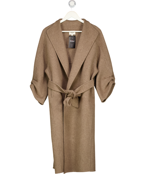 JOVONNA LONDON Beige Taupe Belted Handmade Wool Blend Coat UK XS