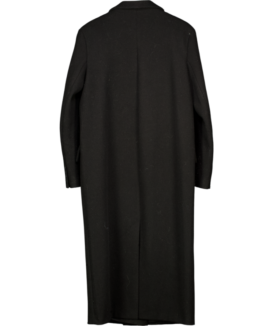 ASOS Black Wool-look Formal Double Breasted Coat UK 10