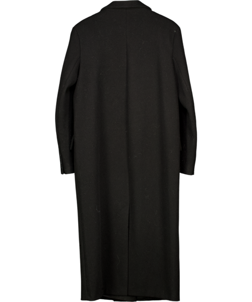 ASOS Black Wool-look Formal Double Breasted Coat UK 10