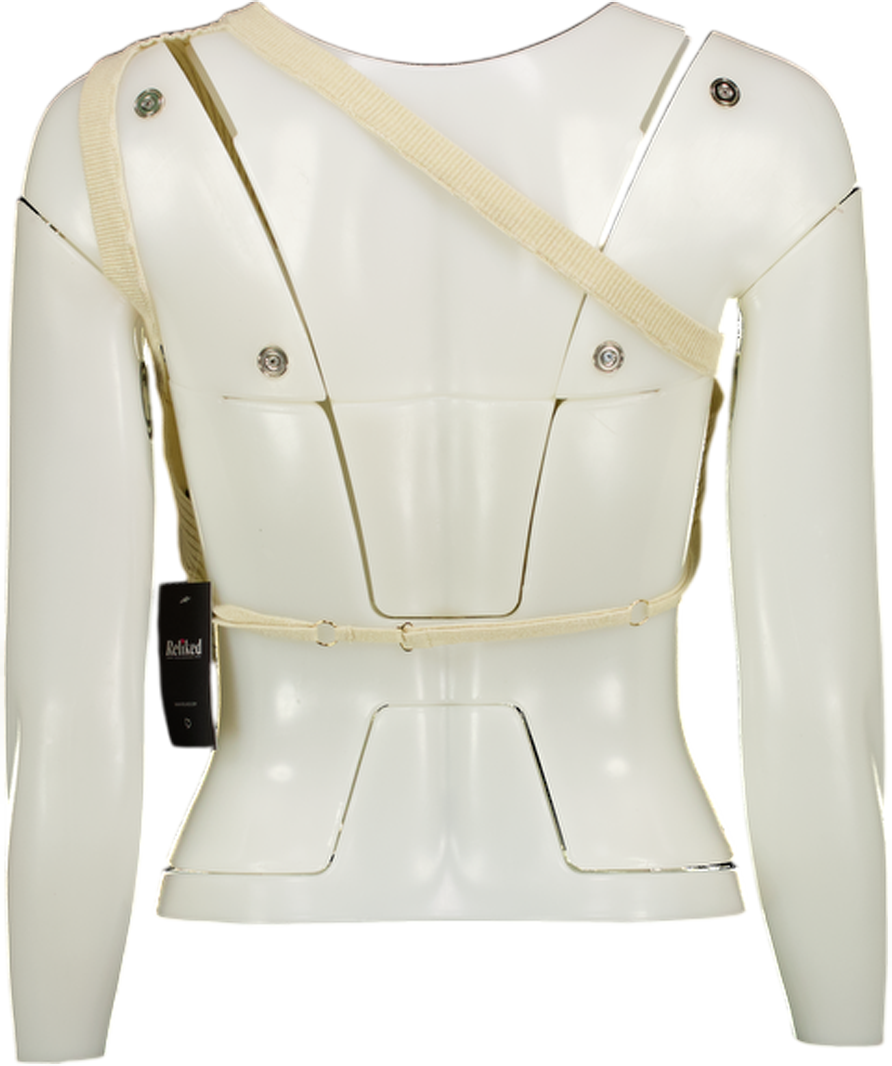 JACQUEMUS Beige Ribbed Backless Crop Top UK 8