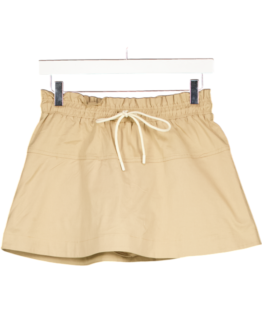 TOPSHOP Elasticated Waist Mini Skort In Beige UK 8