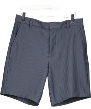 River Island Blue Slim Fit Ribbed Nylon Shorts W32