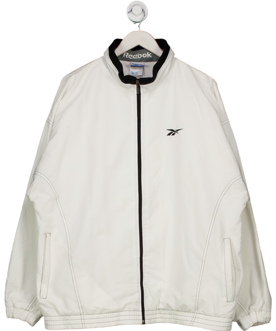 REEBOK White Crosscheck Woven Jackets UK L