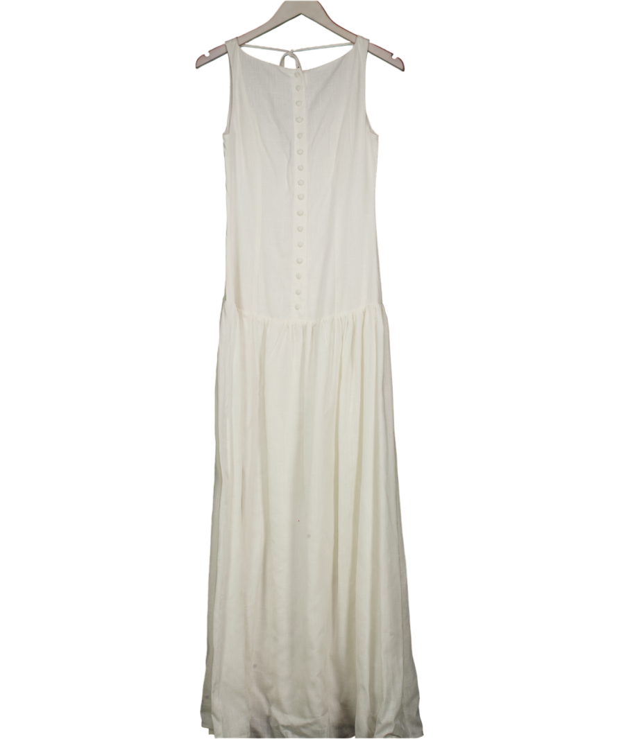 PEPPERMAYO White Meggie Linen Maxi Dress UK 10