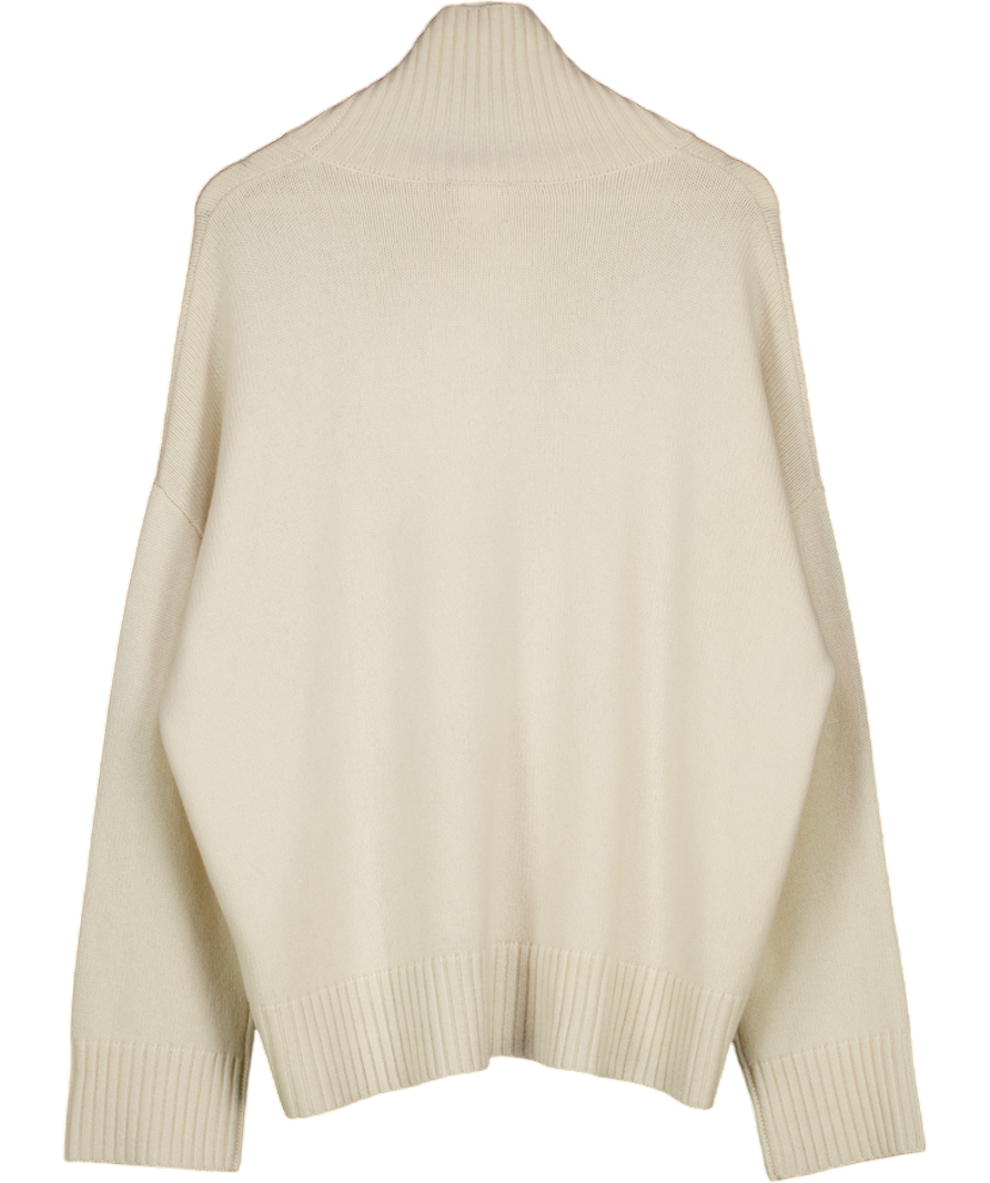 ALMADA LABEL 100% Organic Cashmere Kia Turtleneck Sweater, Cream UK M