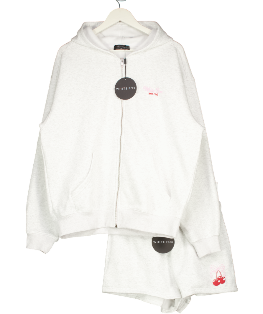 White Fox Fell So Hard Zip Set Grey Marle UK M/L