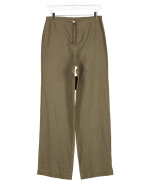 MAX MARA Brown Linen Wide Leg Trousers UK 10