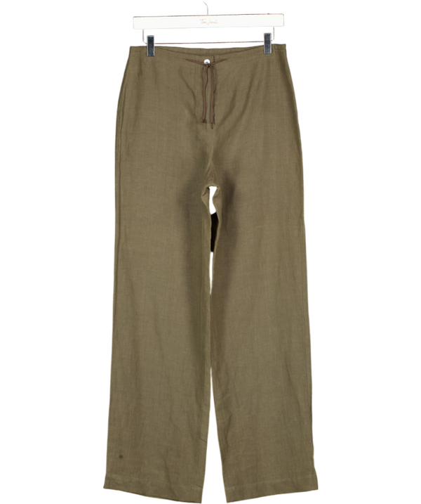 MAX MARA Brown Linen Wide Leg Trousers UK 10