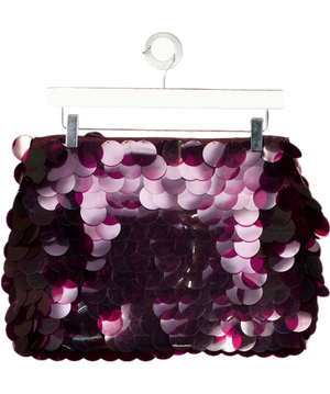 White Fox Red Burgundy Sequin Mini Skirt UK M