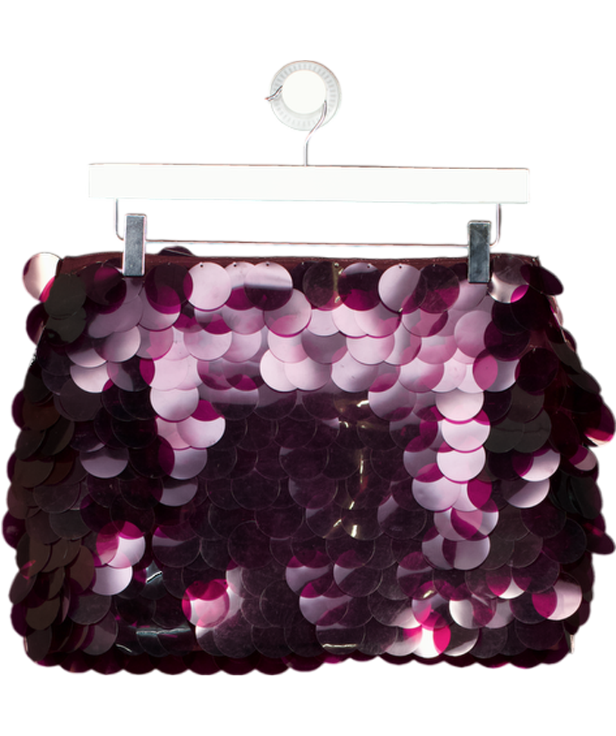 White Fox Red Burgundy Sequin Mini Skirt UK M