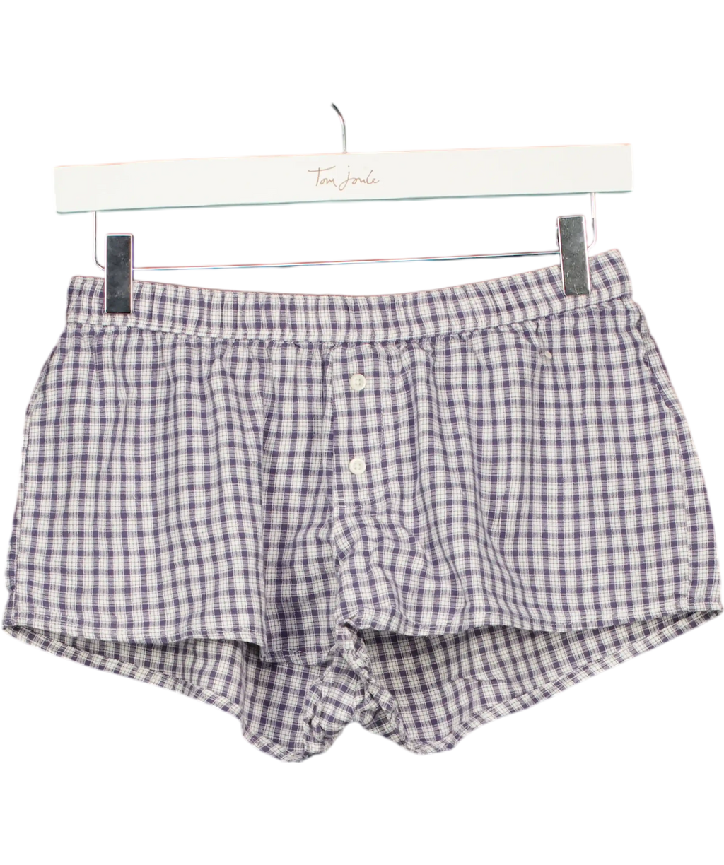 Brandy Melville Blue Poppy Plaid Shorts UK XS