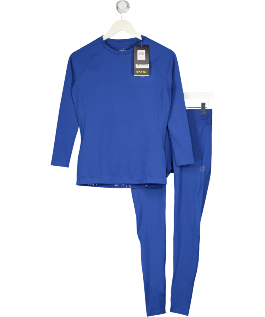SKINS Blue 2-piece Long Sleeve Activewear Top And Leggings Set UK M