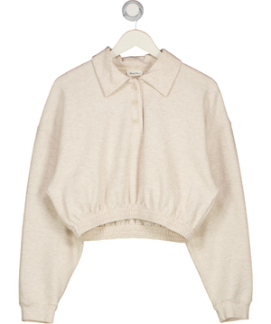 AMERICAN VINTAGE Cream Textured Button Collared Polo Top UK S