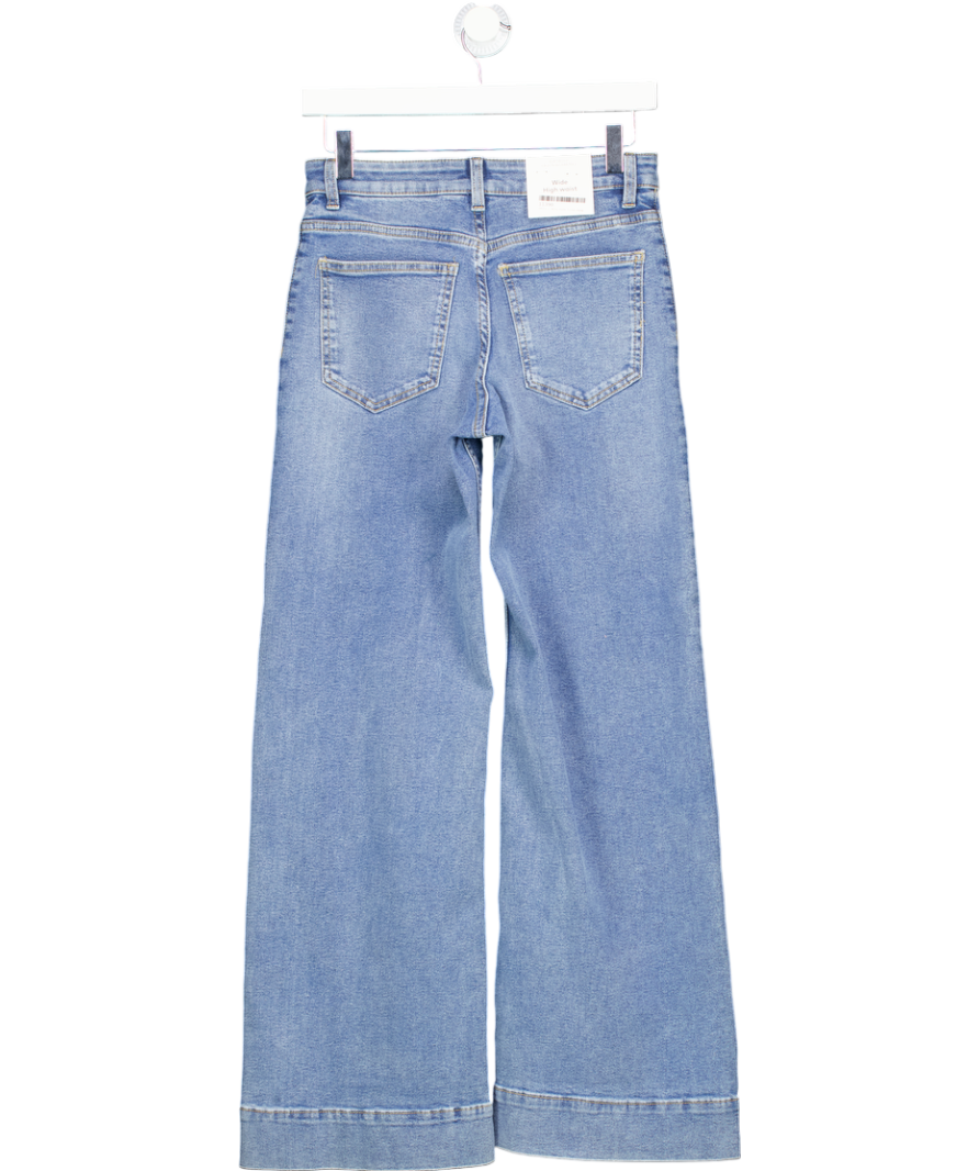 H&M Blue High Waisted Wide Leg Jeans UK 6