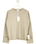 PRETTY LAVISH Beige Knit Cardigan With Mother Of Pearl Buttons UK XS