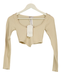 ZARA Beige Seamless Ribbed Crop Top UK XS/S