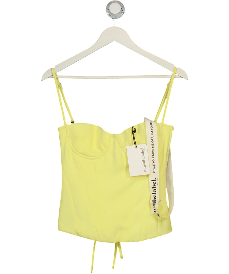 MARS THE LABEL Lemon Yellow Corset Top UK 8