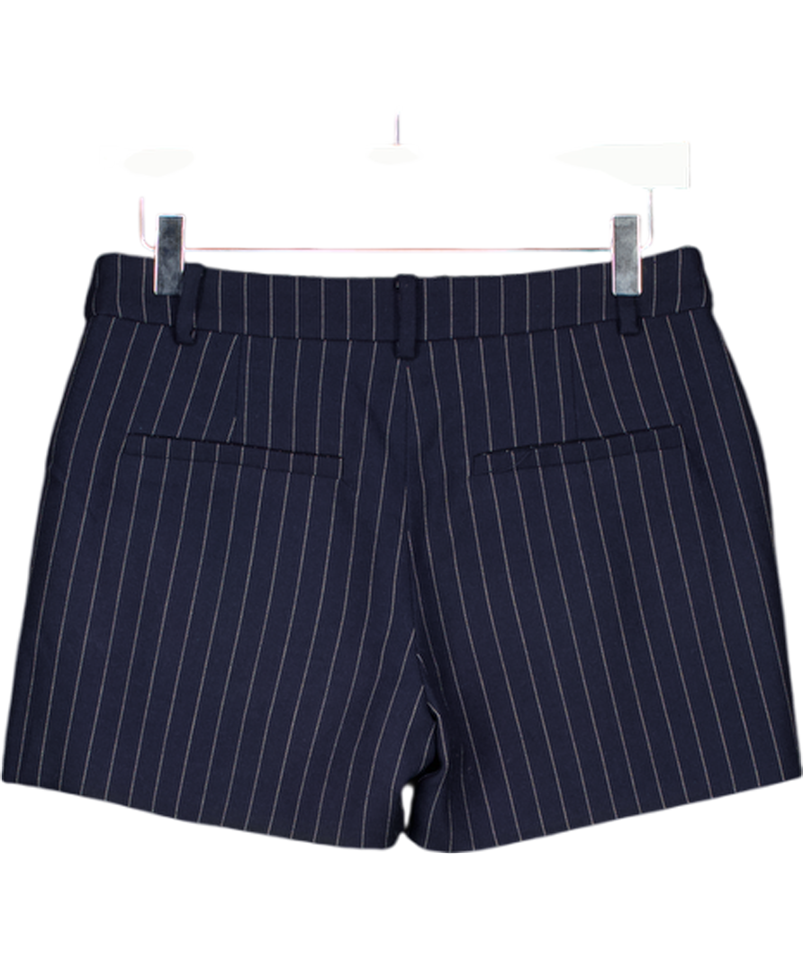 DE SAVARY LONDON Navy Blue Pinstripe Tailored Shorts UK S