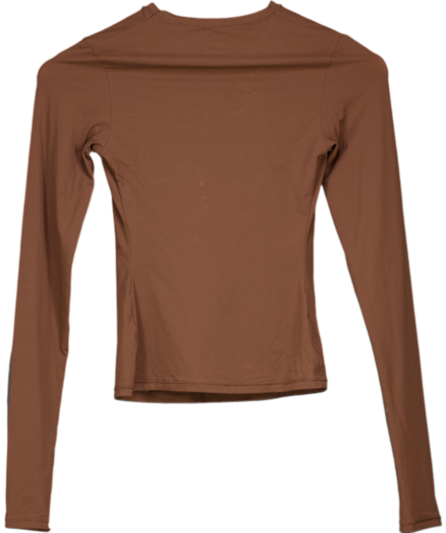 SKIMS Brown Long Sleeve T-shirt UK XS