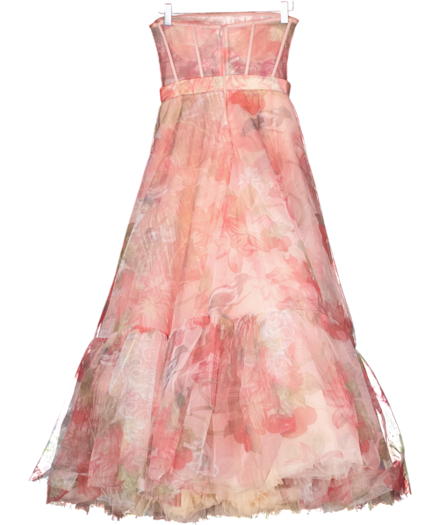 Leo Lin Pink Rae Bustier Midi Dress UK 6