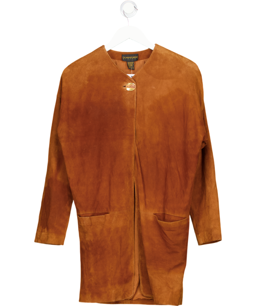Donna Karan Tan Brown Suede Jacket UK 14