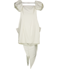 NADINE MERABI Emiliee White Mini Bow Back Dress With & Detachable Sleeve UK S/M