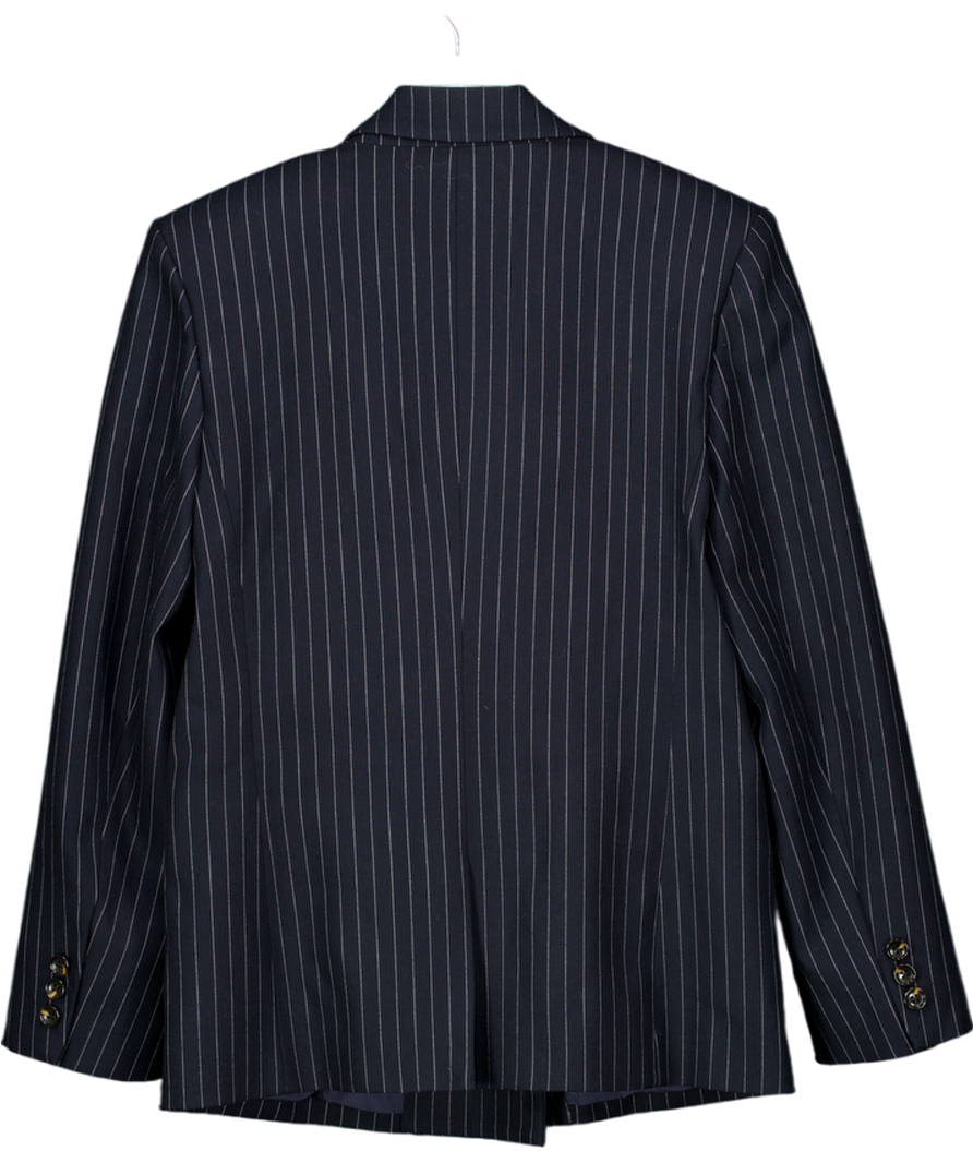 DE SAVARY London Navy Blue Pinstripe Suit Blazer UK S