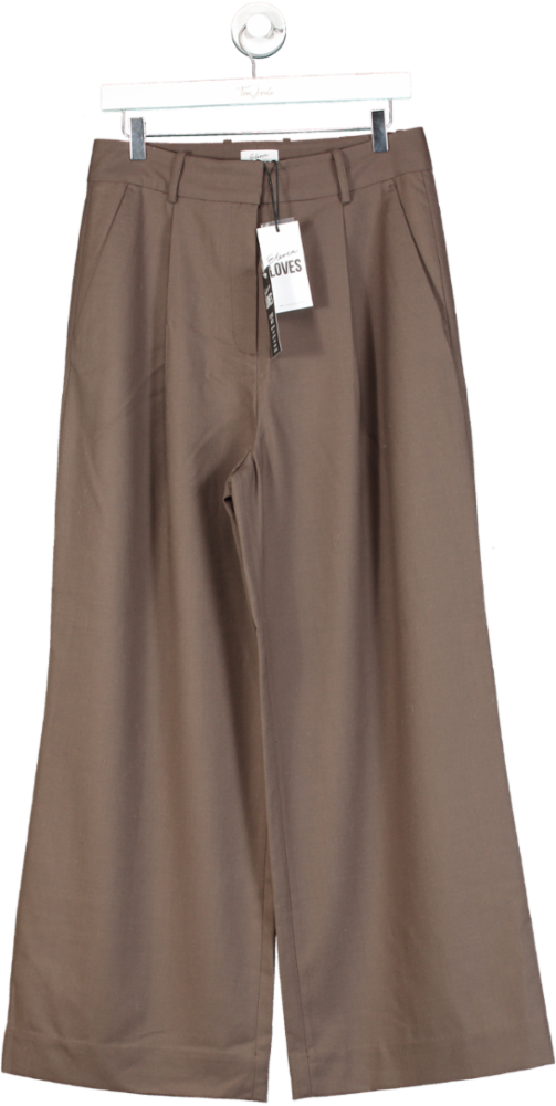 Eleven Loves Brown Leah Wide-leg Trouser UK 12