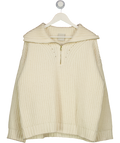 VARLEY Ivory Cream Merino / Cashmere Blend Flora Half-zip Jumper UK M