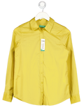 BENETTON Mustard Yellow Cotton Shirt UK XS