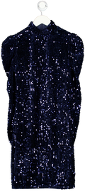Very Blue Long Sleeve Sequin Mini Dress UK 8