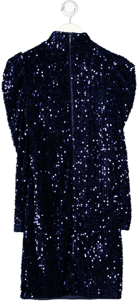 Very Blue Long Sleeve Sequin Mini Dress UK 8