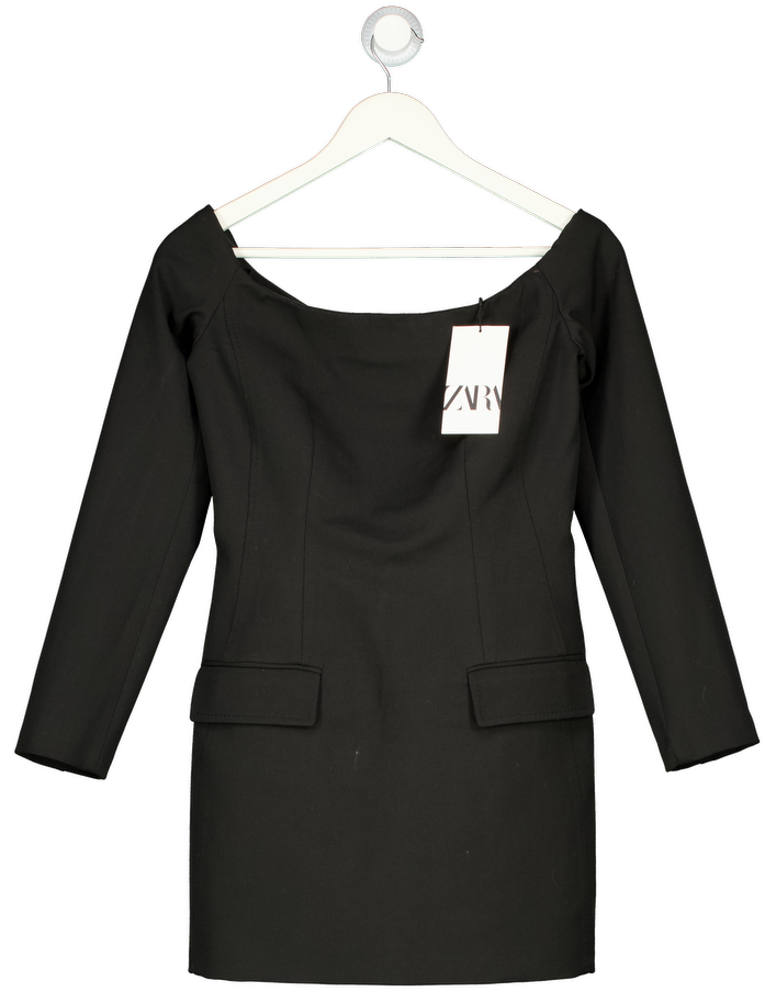 ZARA Black Off The Shoulder Fitted Mini Dress UK S Reliked ZARA Black Off The Shoulder Fitted Mini Dress UK S Reliked