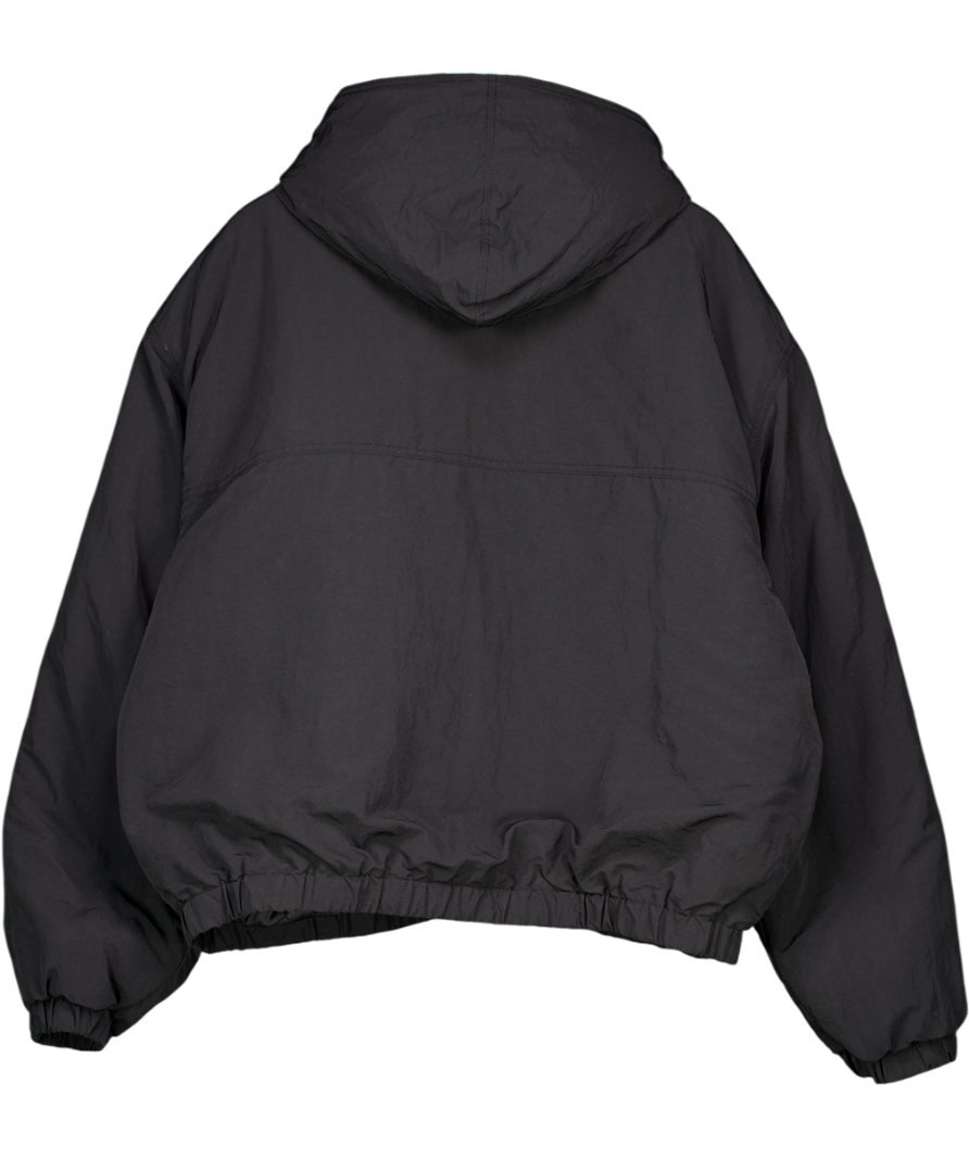 WEEKDAY Black Relaxed Nylon Bomber Jacker UK L