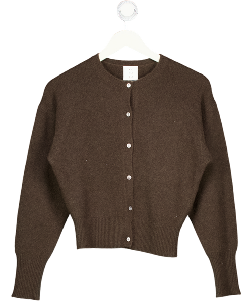 ALMADA LABEL Chocolate Brown 100% Cashmere Cardigan UK S