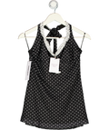 PRINCESS POLLY Black Polka Dot Halter Mini Dress UK 12