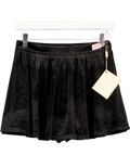 NANA JACQUELINE Black Isabellea Velvet Mini Skort With Built-in-shorts UK XS