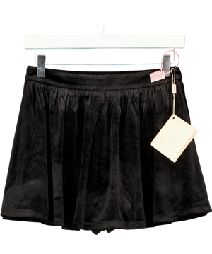 NANA JACQUELINE Black Isabellea Velvet Mini Skort With Built-in-shorts UK XS