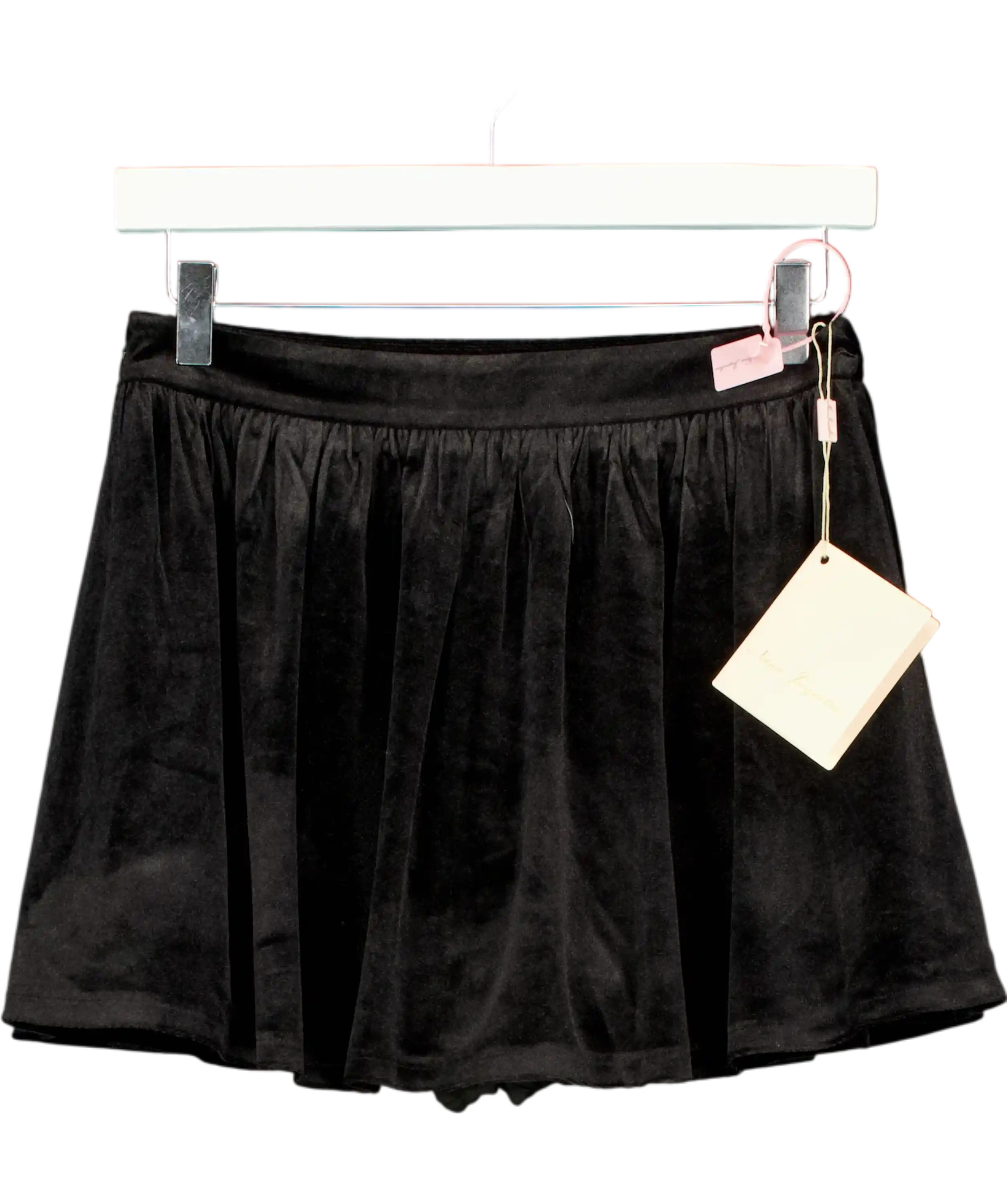 NANA JACQUELINE Black Isabellea Velvet Mini Skort With Built-in-shorts UK XS