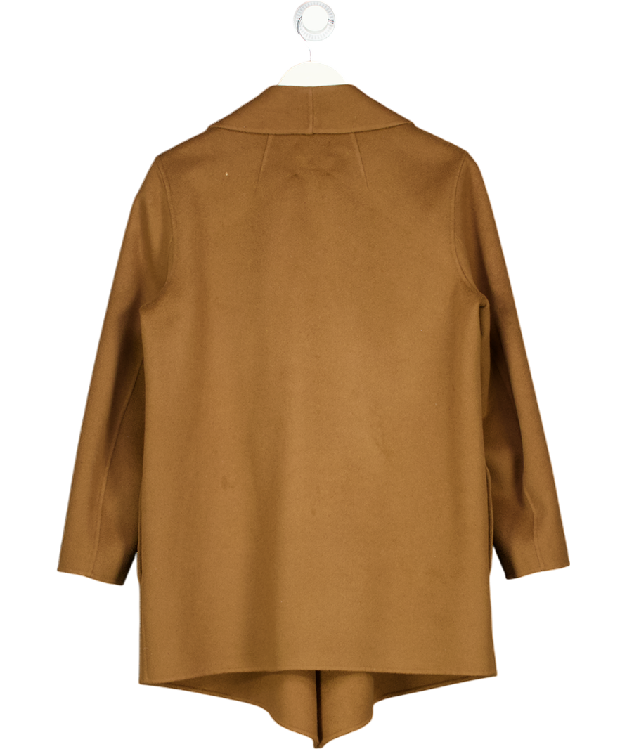 Theory Brown Handcrafted Double-faced Coat In Cashmere UK M