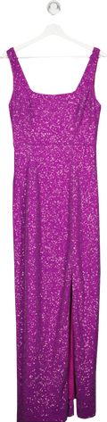 LK Bennett Purple Sequin Maxi Dress UK 10