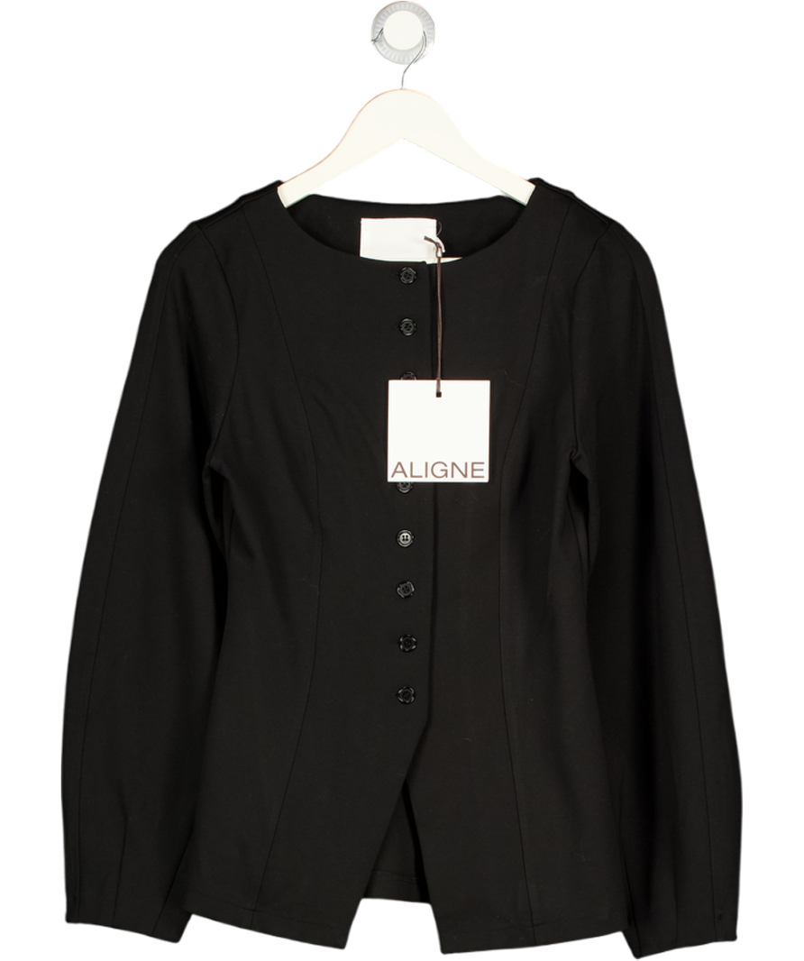 ALIGNE Black Daphne Waisted Blazer UK 10