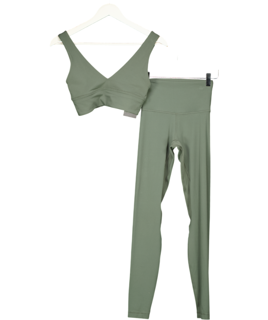 LULULEMON 2-piece Green Sports Bra & Leggings Set UK S/M