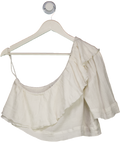 Apiece Apart White One-shoulder Ruffle Top UK 8