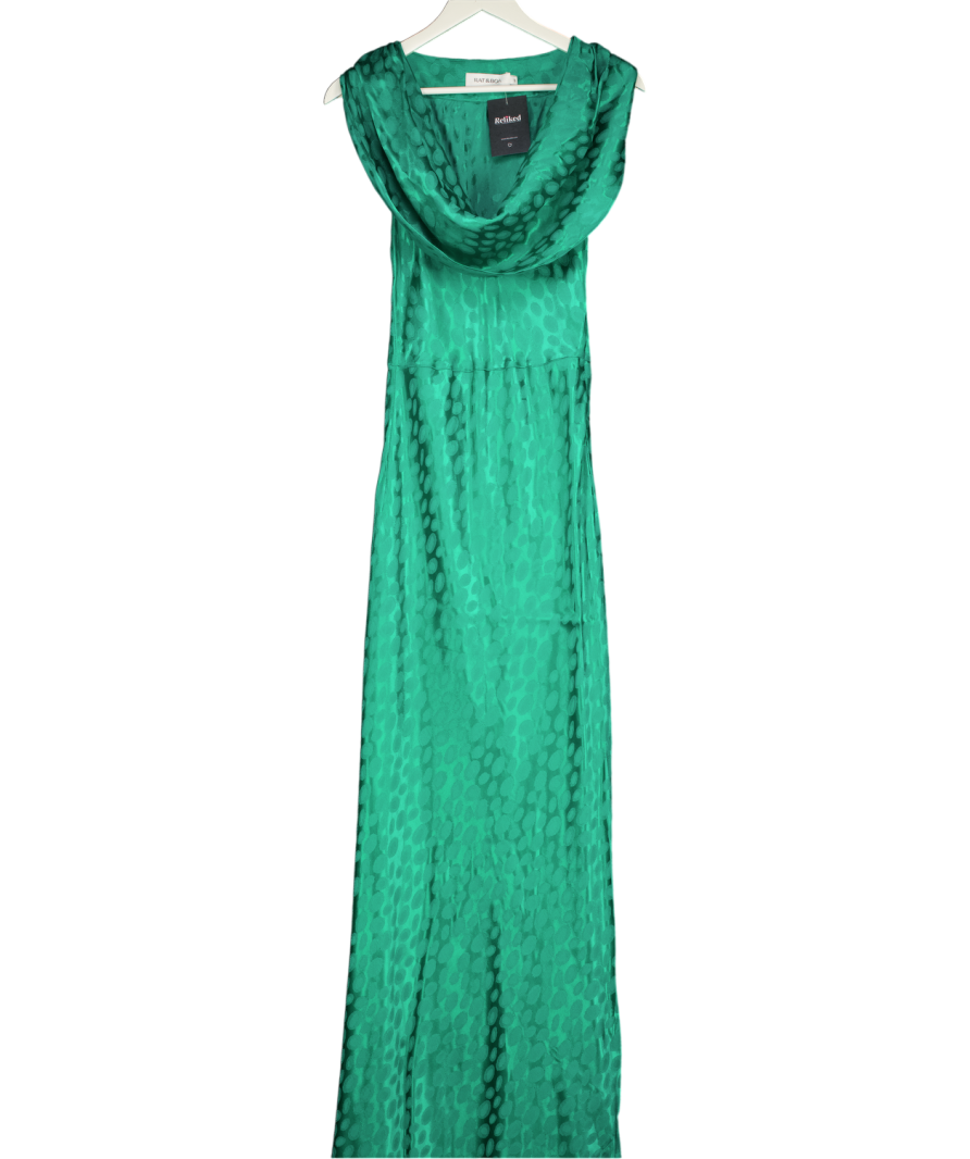 RAT & BOA Green Odessa Jacquard Maxi Dress UK M