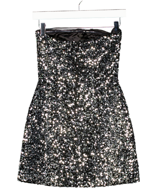 4th & Reckless Black Bandeau Sequin Mini Dress UK 6