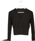 Fax Copy Express Black V Neck Long Sleeve Top UK S